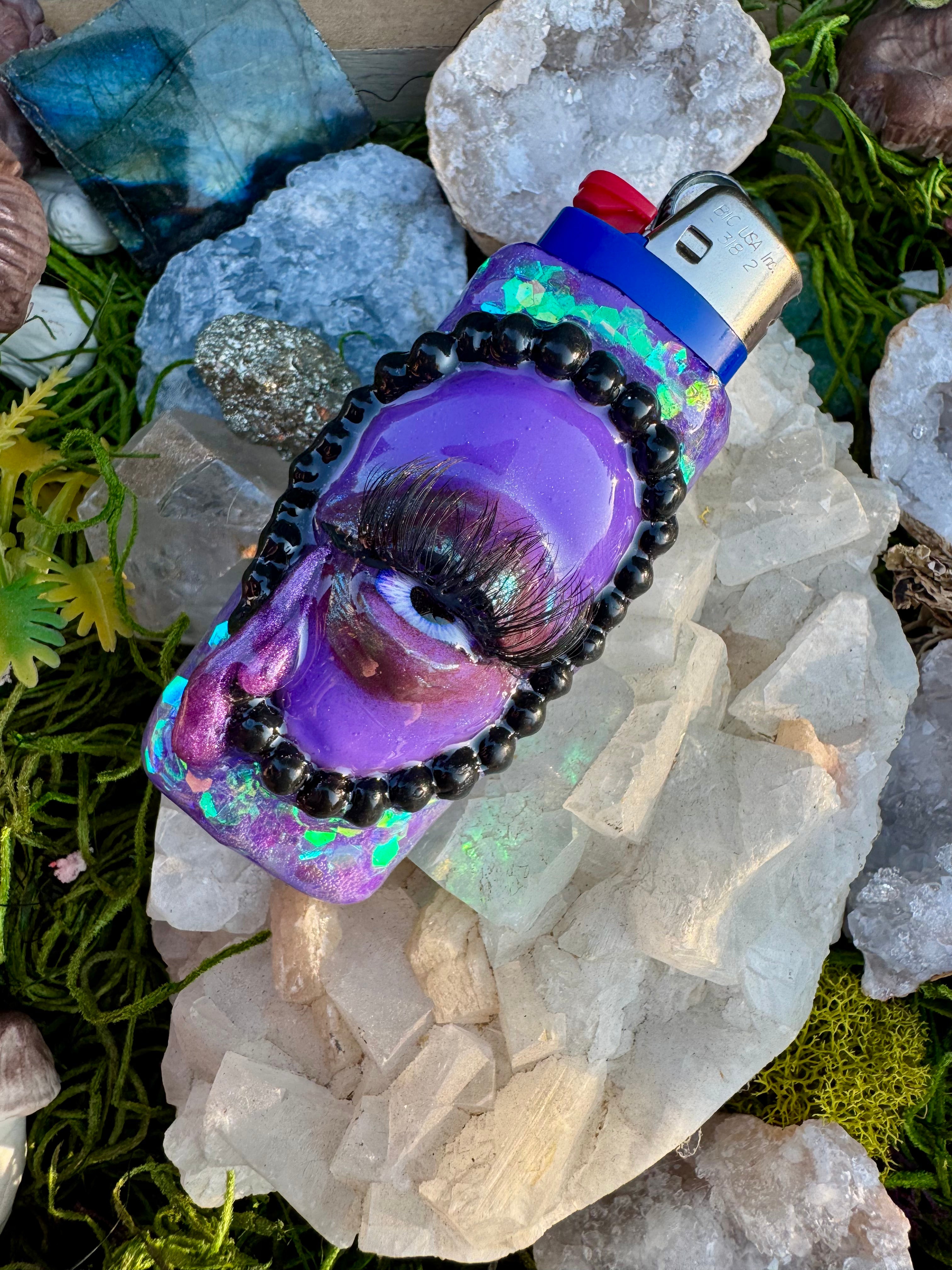 Purple Disco Cry Baby Lighter Sleeve
