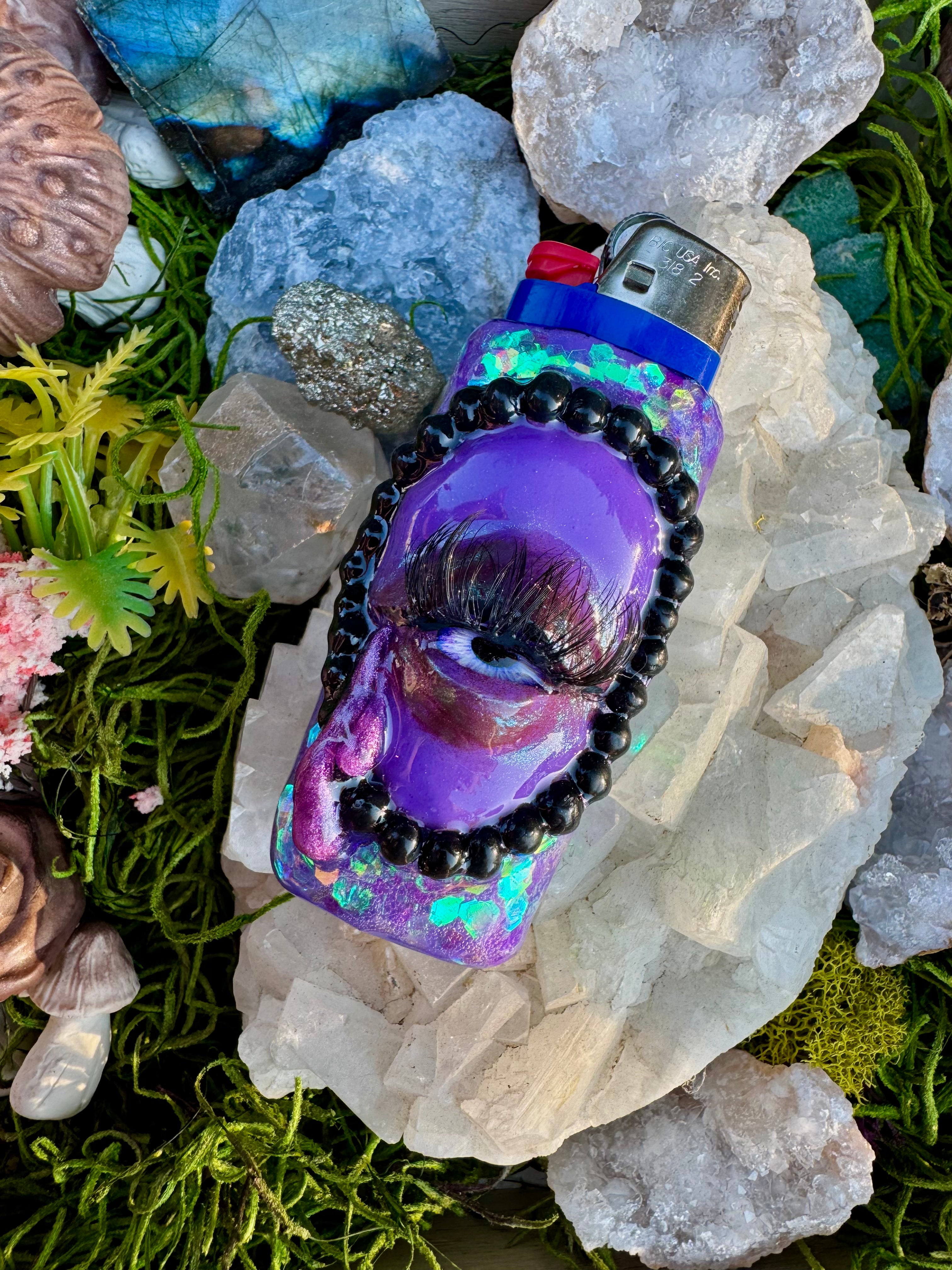 Purple Disco Cry Baby Lighter Sleeve