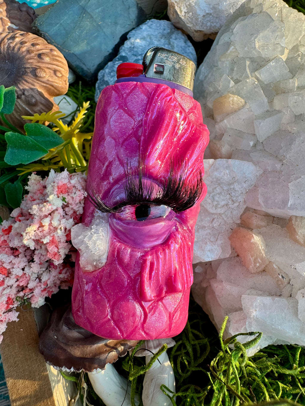 Pink Crystal Siren Lighter Sleeve