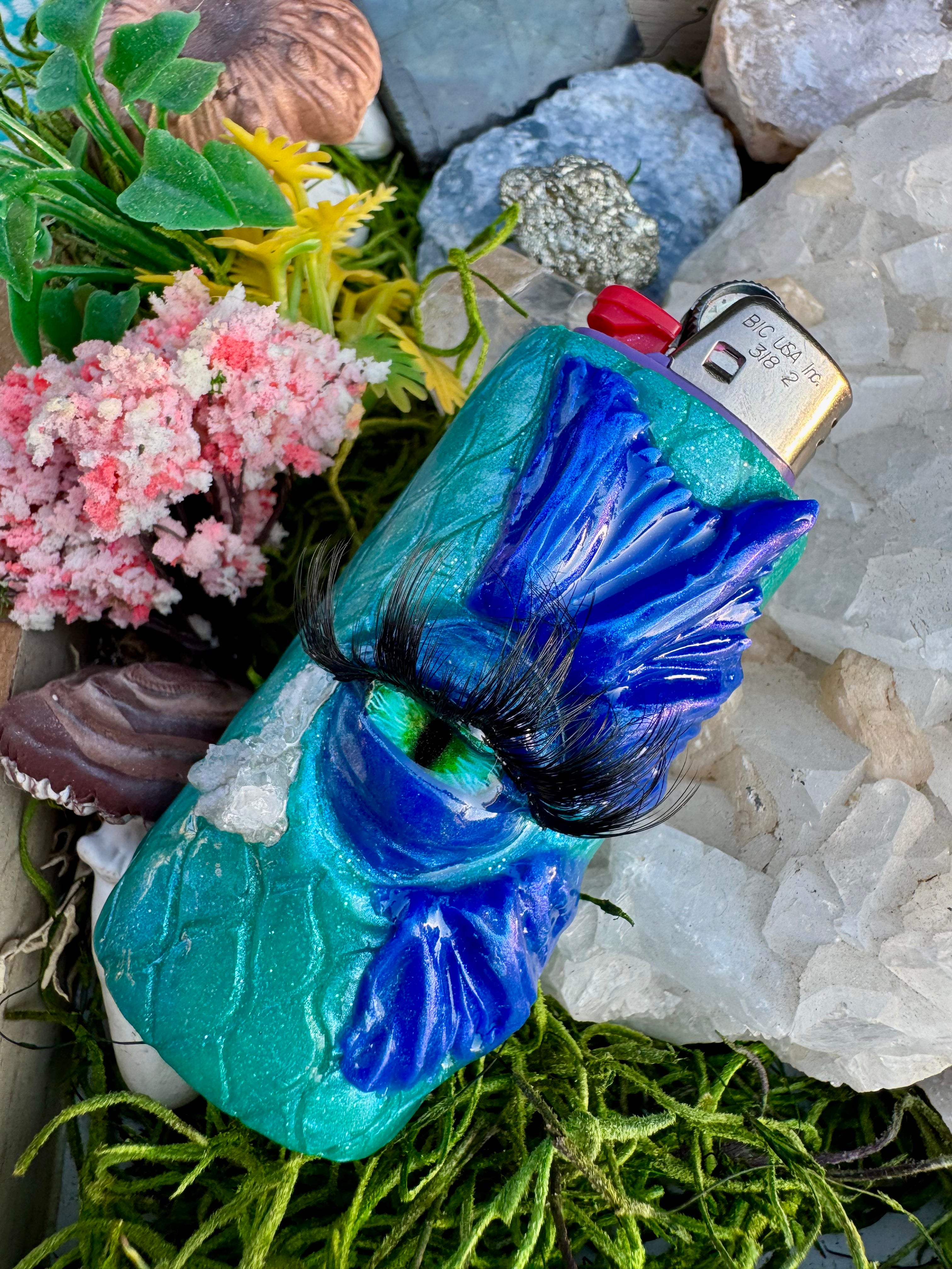 Blue Crystal Siren Lighter Sleeve