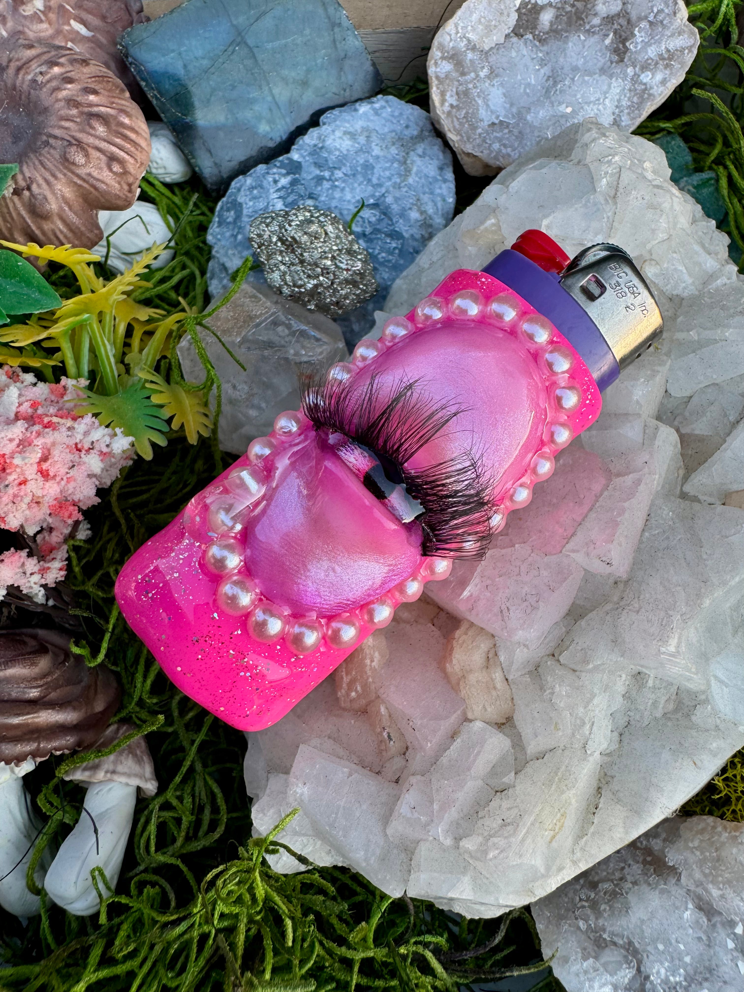 Pink Pearls Cry Baby Lighter Sleeve