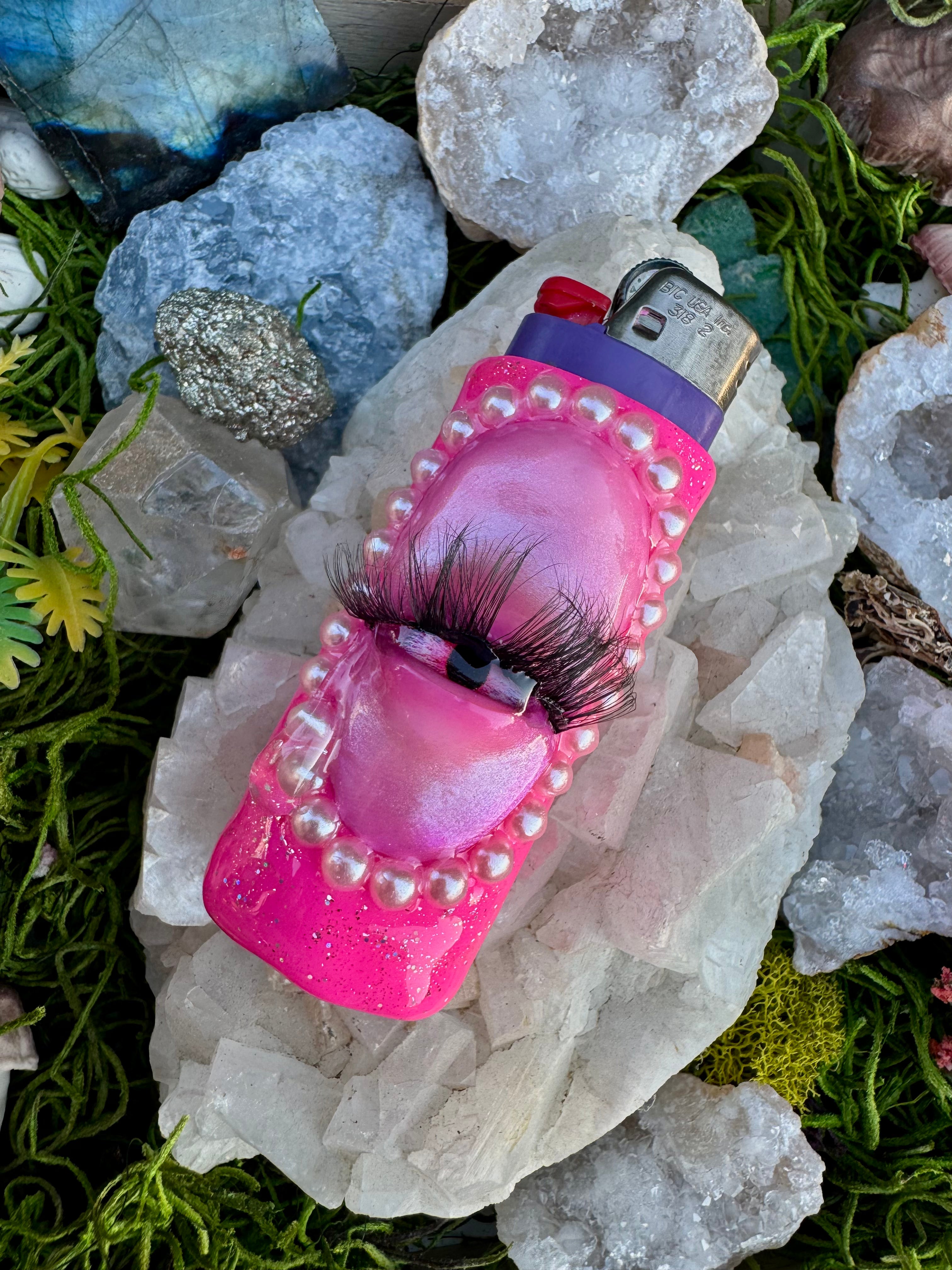 Pink Pearls Cry Baby Lighter Sleeve
